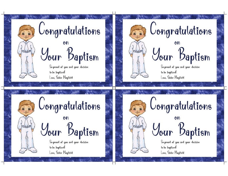 LDS Baptism Card Templatesboy & Girl in Whiteperfect for 8th Birthday