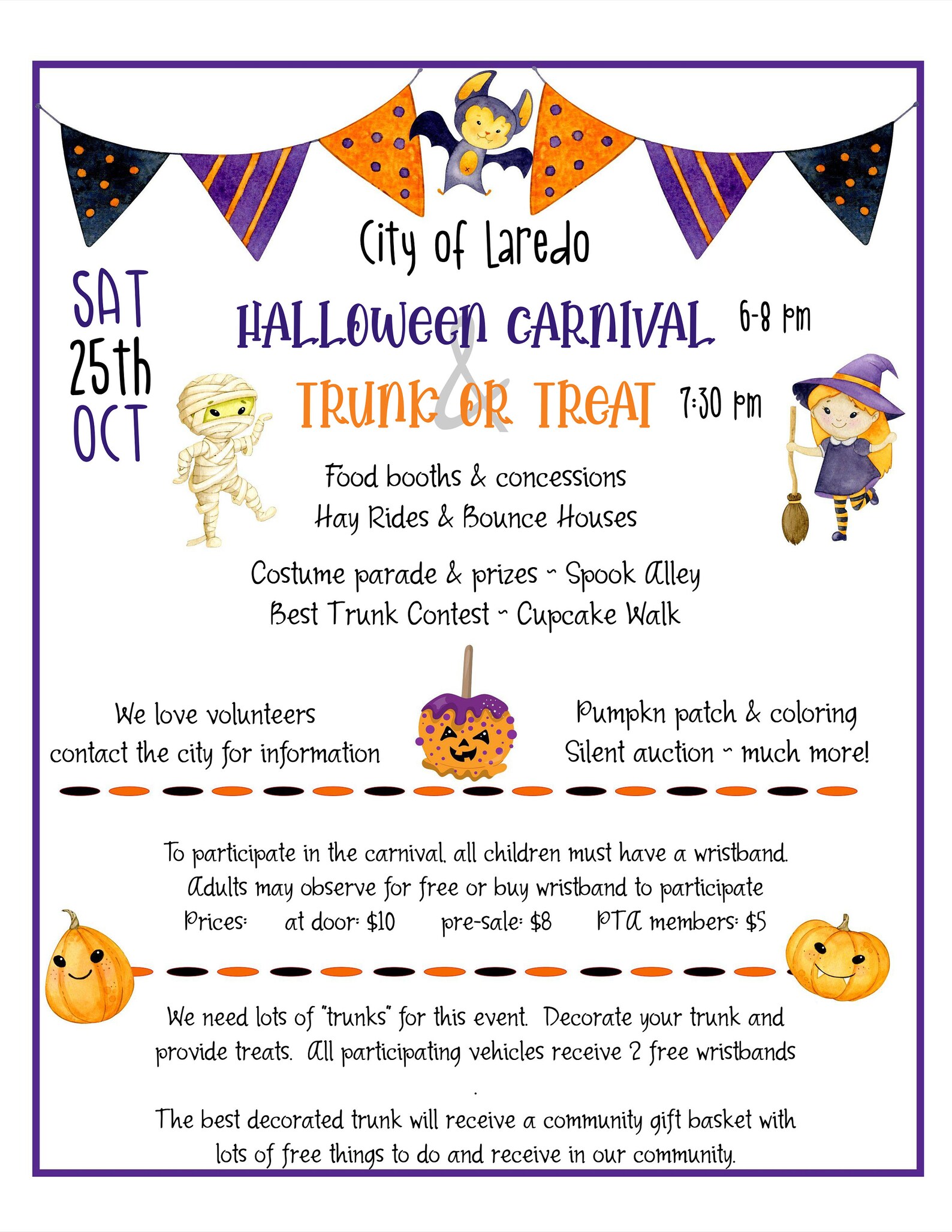 Halloween Carnival Flyer Template With Volunteer and Presale Etsy Canada