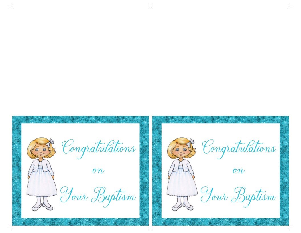 LDS Baptism Card Templates-boy &amp; Girl in White-perfect for 8th Birthday ...