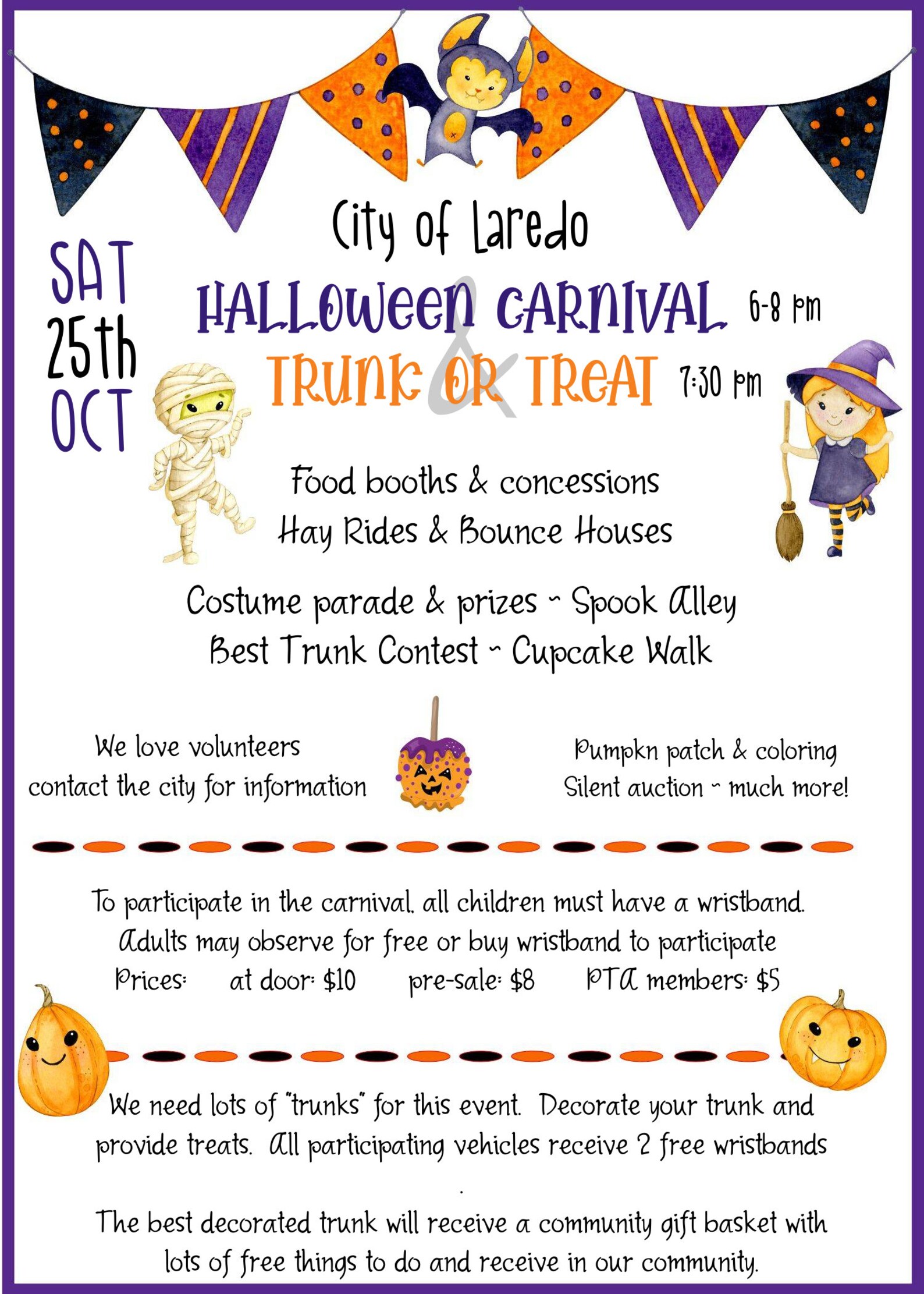Halloween Carnival Flyer Template With Volunteer and Presale Etsy Canada