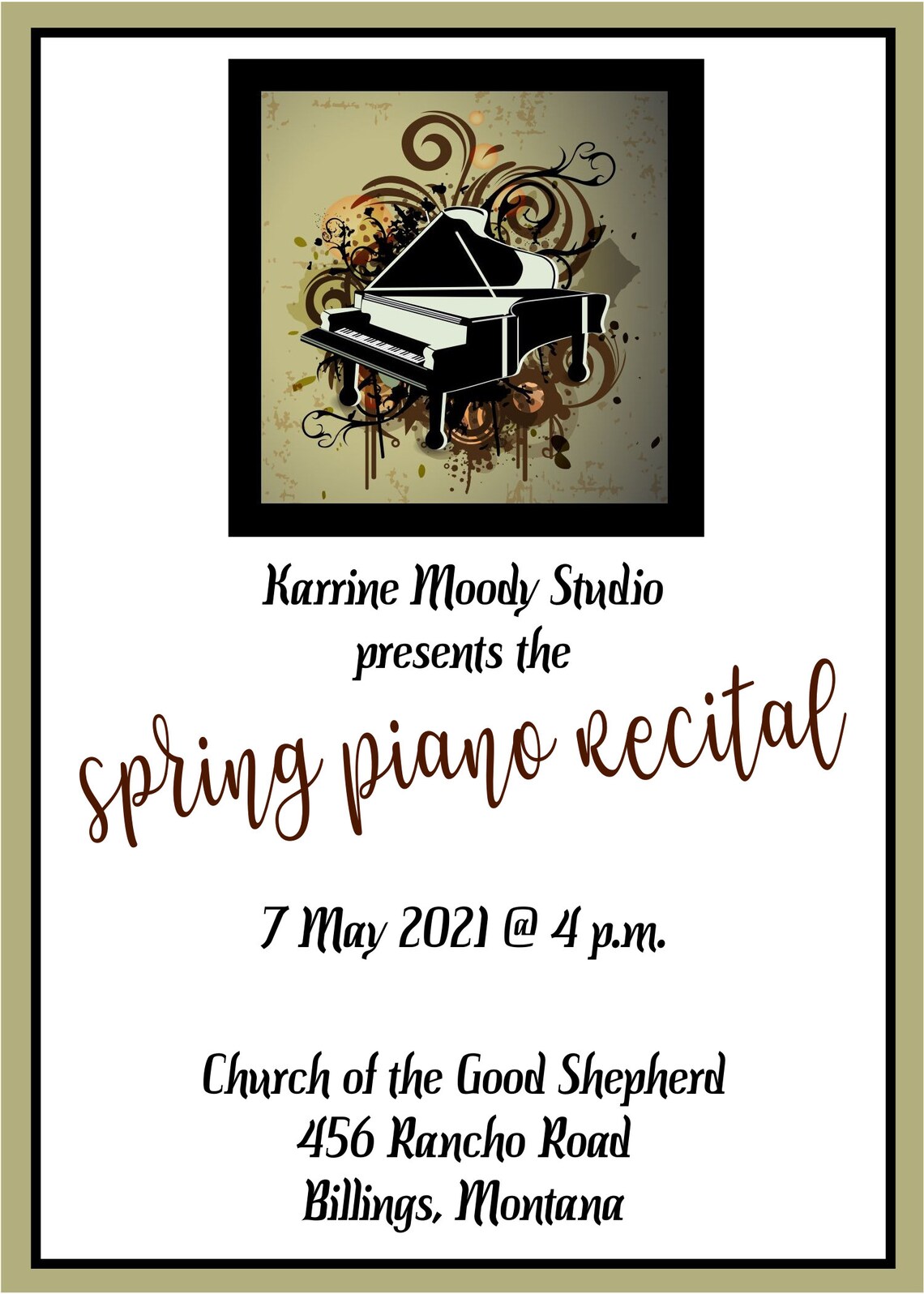 PIANO RECITAL INVITATION Template With Free Comment Card Included-editable Text-grand Piano-use ... PIANO RECITAL INVITATION Template With Free Comment Card Included-editable Text-grand Piano-use ...