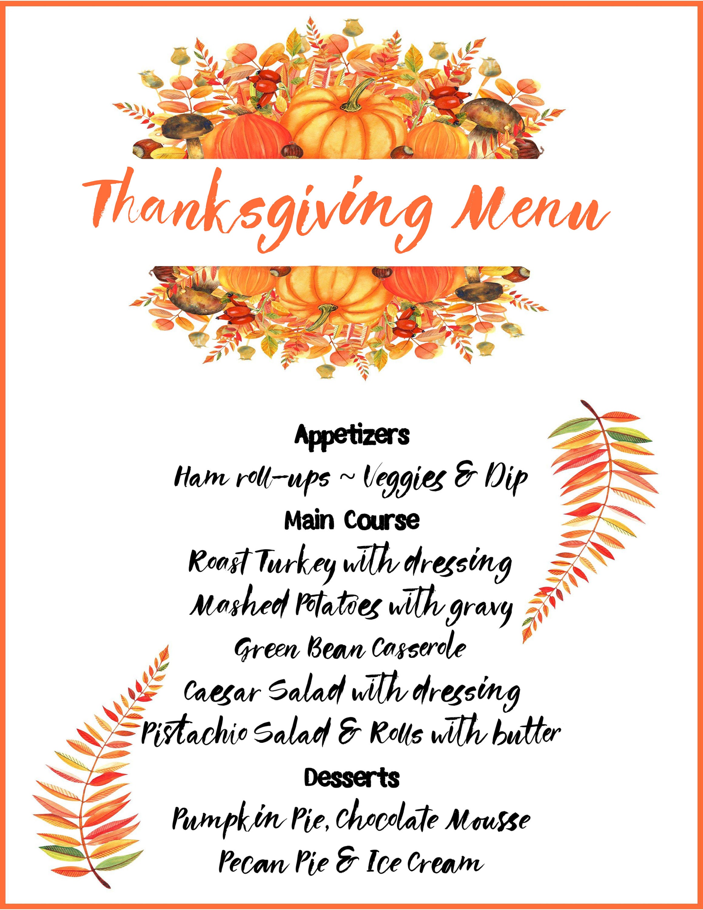 THANKSGIVING BUFFET TABLE Cards and Menu Posters-editable - Etsy