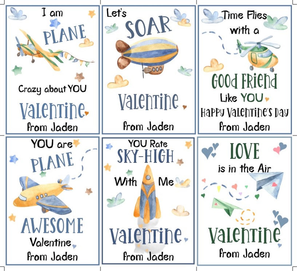AIRPLANE VALENTINE Templates-hot Air Balloons-paper Airplanes ...