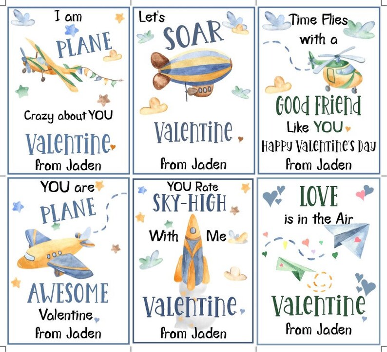 AIRPLANE VALENTINE Templates-hot Air Balloons-paper Airplanes ...