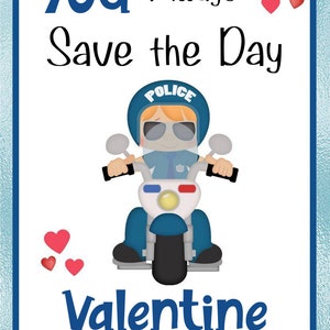 6 POLICE VALENTINE CARD Templates-policeman Valentine Card-valentine’s ...