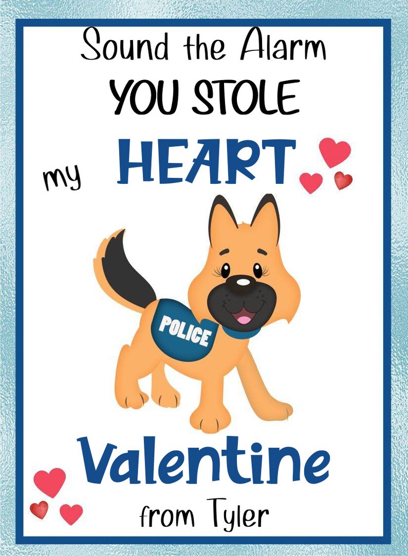6 POLICE VALENTINE CARD Templates-policeman Valentine Card-valentine’s ...
