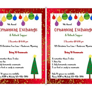 CHRISTMAS ORNAMENT EXCHANGE Templates-flyer-invitation-award ...