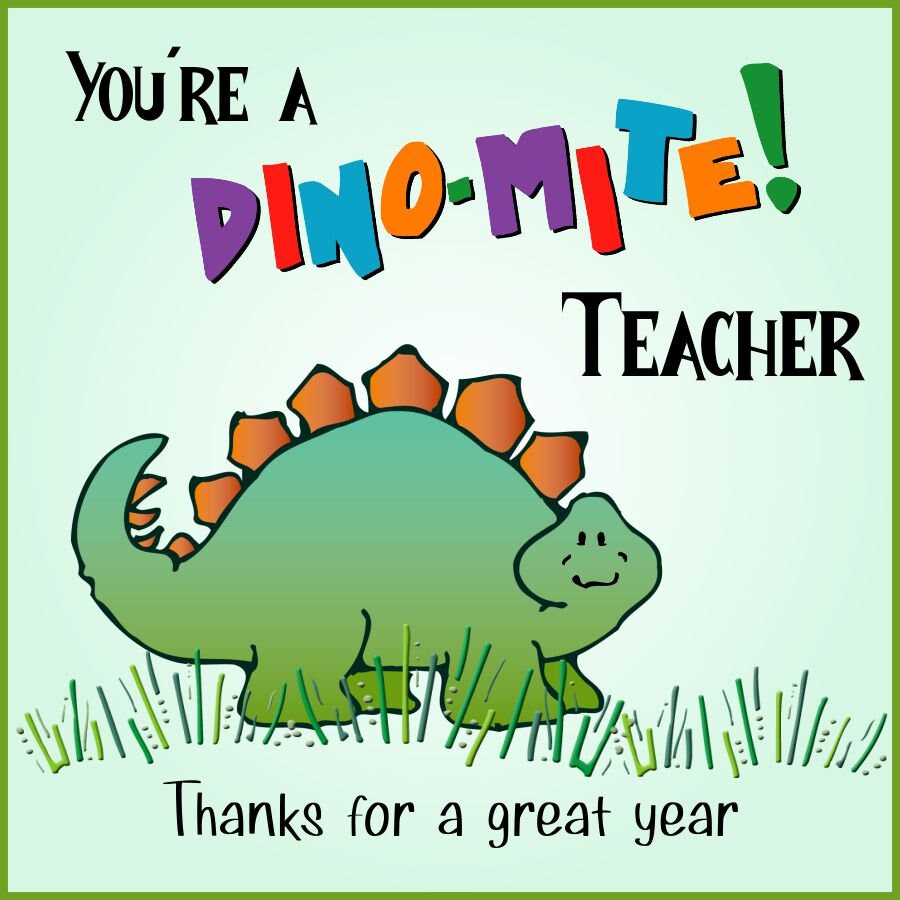 DINOSAUR TEACHER APPRECIATION Gift Tags6 Color Etsy