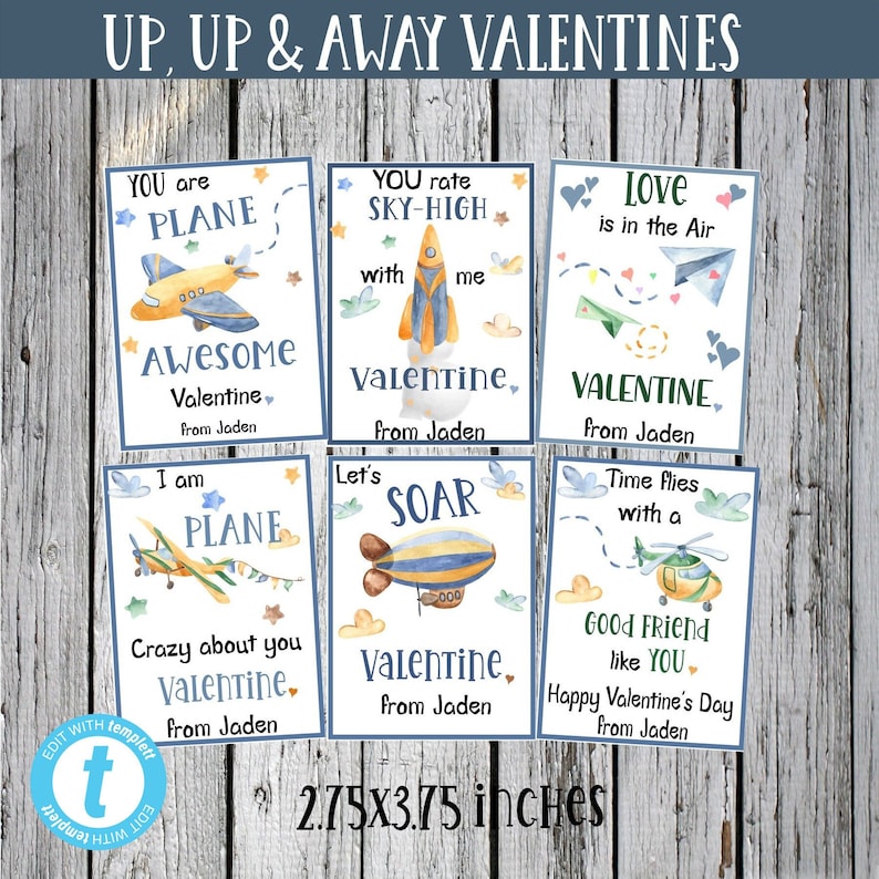 AIRPLANE VALENTINE Templates-hot Air Balloons-paper Airplanes ...