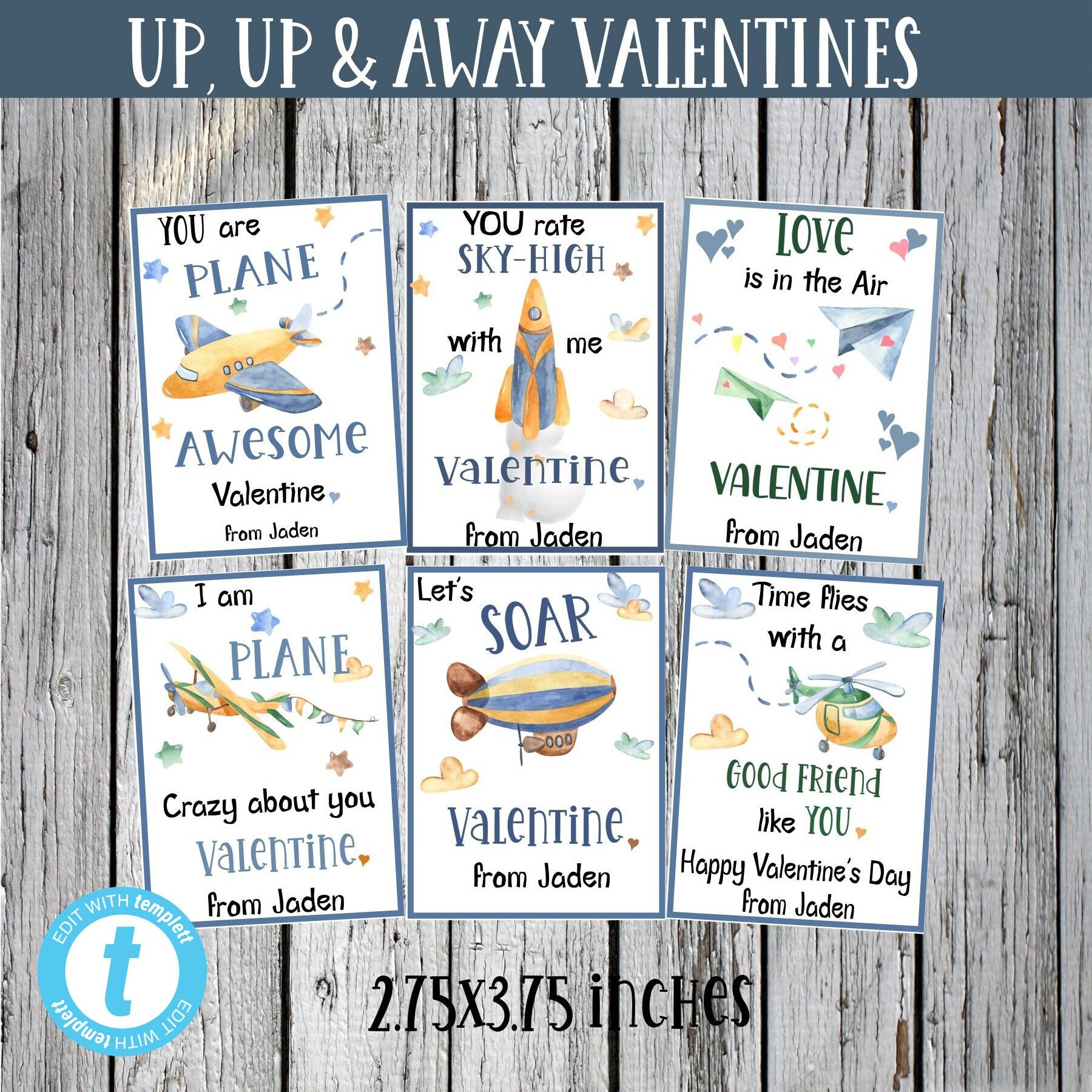 AIRPLANE VALENTINE Templates-hot Air Balloons-paper Airplanes ...