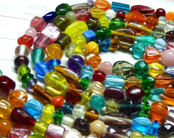 Bulk Lot 5 lb RAINBOW Glass Beads Mix Color Shape 8~20 mm DIY Jewelry Huge Bulk Lot 5 lb RAINBOW Glass Beads Mix Color Shape 8~20 mm DIY Jewelry Huge