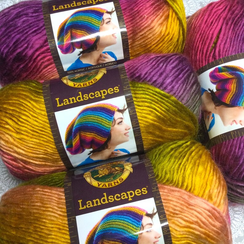 Lion Brand Landscapes Yarn Coral Reef 3.5 Oz 147 Yds Etsy