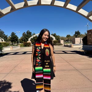 Floral Embroidered Mexican Graduation Stole: Class of 2026 Sarape. Graduation gift. Graduation sarape.