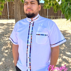 Men’s Mexican traditional shirt. Guayabera for men. Father’s Day gift. Formal button down shirt. Mexican shirt for men