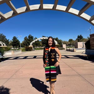 Embroidered Mexican Graduation Stole: Viva la Raza Sarape, Class of 2026