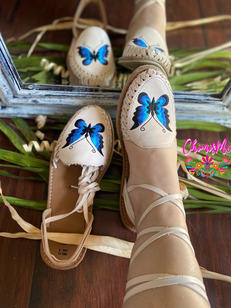 butterfly lace up heels