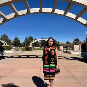 Floral Embroidered Mexican Graduation Stole: Class of 2026