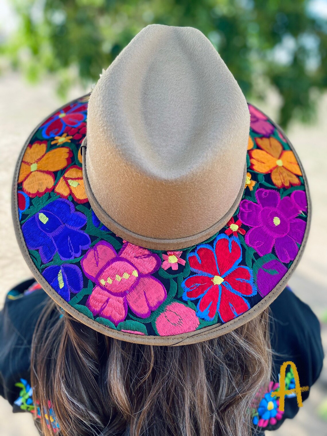 Sombrero artesanal mexicano. Colorido sombrero bordado. Fedora Etsy