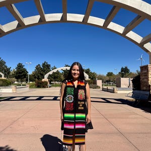 Floral Embroidered Mexican Graduation Stole: Class of 2026 Sarape