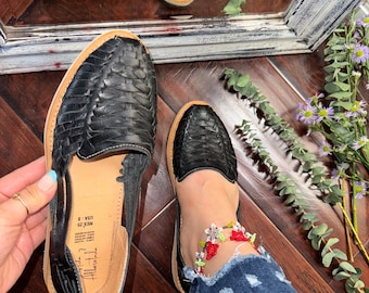Comfortable Leather Huaraches for Women | Handmade Mexican Sandals | Wide Feet Friendly Shoes