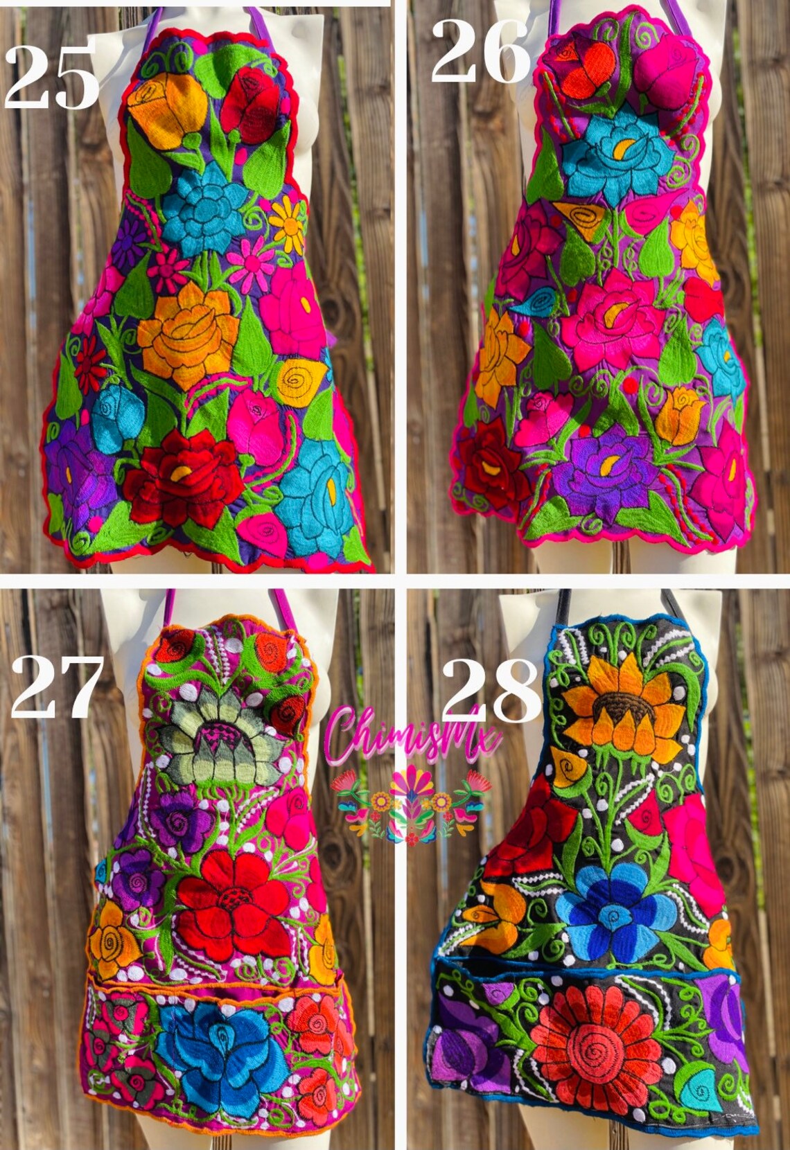 Mexican Embroidered aprons. Mexican Aprons. Floral embroidered Etsy