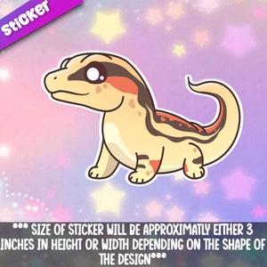 Gargoyle Gecko! Adorable Kawaii Reptile friend-for laptop,  planner, phone case + By Mega Kawaii