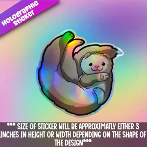 Ferret- Playful-Holographic Sticker- Shiny and cute glossy sticker.