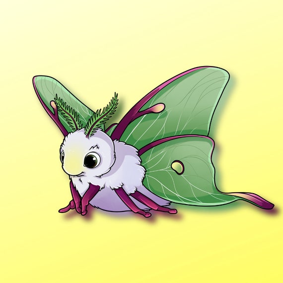 Luna Moth Sticker – Mega Kawaii Cuties