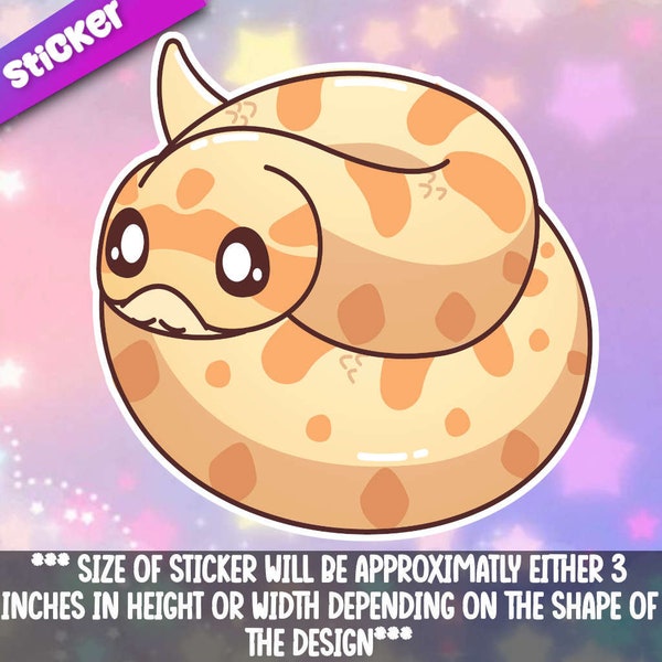 Super Kawaii Hognose Snake sticker! Adorable little reptile-for laptop,  planner, phone case