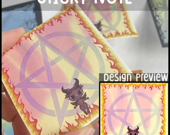 Baphomet Open Wings -Sticky Note- 50 Pages of removable sticking notes- if its important make sure you write it down!