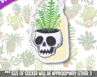 Compost Your Enemies-Funny Phrase Sassy Stickers  for your sarcastic self- Kawaii vinyl stickers animal for water bottles