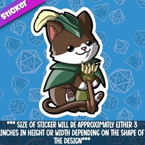 Cat- Ranger sticker Adorable Kawaii cat friend-for laptop,  planner, phone case + -By Mega Kawaii