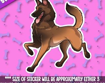 Belgian Malinois Sticker! Super adorable Kawaii dog friend-for laptop,  planner, phone case ,journal + By Mega Kawaii