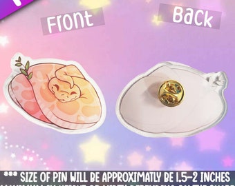 Pink and Coral Corn Snake -Acrylic Pin Adorable accessories that will give your back pack a little charm