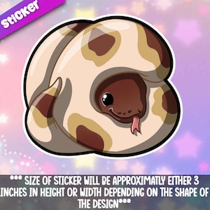 Ball Python Snake sticker! Adorable little reptile-for laptop,  planner, phone case