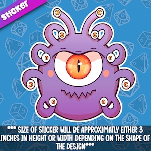 Beholder sticker-Dnd Themed Dice for Role Playing Tabletop Gaming- Great Present for Dungeon and Dragon Player