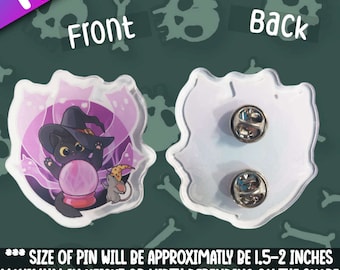 Purrlin- Summoning Spirits -Acrylic Pin Adorable accessories that will give your back pack a little charm