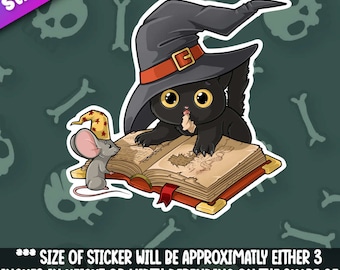 Purrlin- Pegatina Story Time- Kitten Wizard que será el mago felino más poderoso del mundo