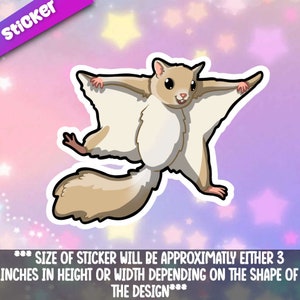 Sugar Glider in Flight sticker