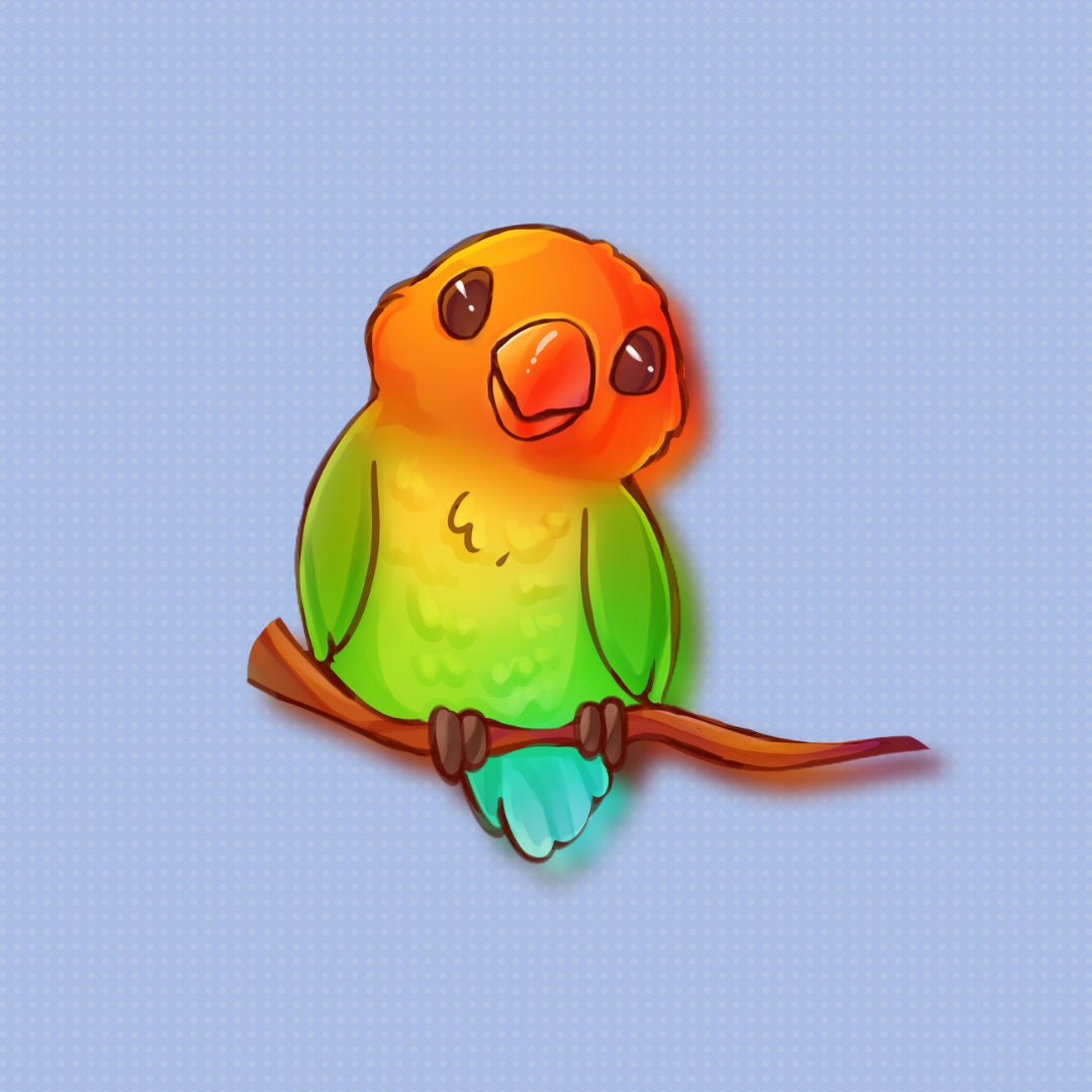 Kawaii Lovebird. Super Adorable Kawaii Bird Friendfor Laptop Etsy