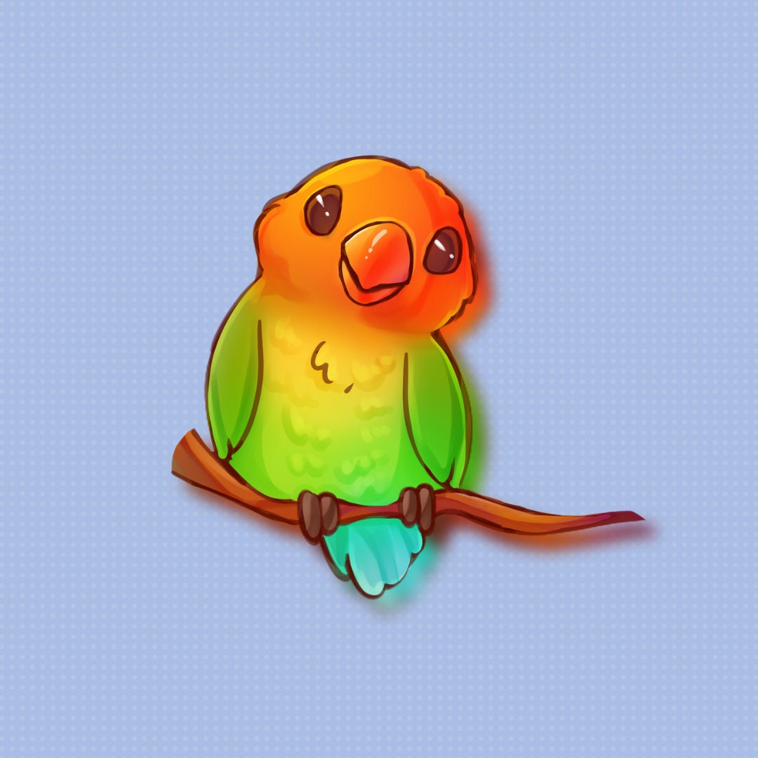 Kawaii Lovebird. Super Adorable Kawaii Bird Friend-for Laptop - Etsy