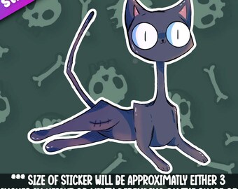 Chat - Morts-vivants - Stickers effrayants mignons pour ordinateurs portables, bouteilles d'eau, voitures et agendas - 3 pouces dans chaque dimension