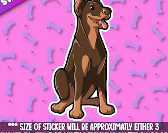 Doberman 1 sticker! Adorable dog friend-for laptop, planner, phone case + Mega Kawaii