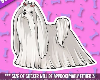 Maltese Sticker! Super adorable Kawaii dog friend-for laptop,  planner, phone case ,journal + By Mega Kawaii