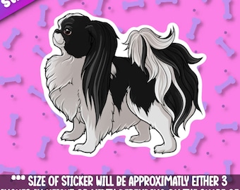"I Love My Japanese Chin" Vinyl Car Window Decal - 5x4.75 Inch Dog Lover Sticker