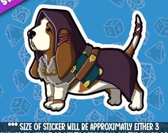 Dog- Sorcerer Basset Hound Sorcerer . Adorable Kawaii dog friend-for laptop,  planner, phone case +- By Mega Kawaii