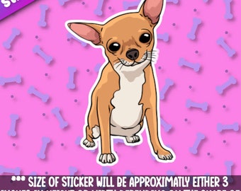 Chihuahua dog sticker friend-for laptop,  planner, phone case, journal + by Mega Kawaii