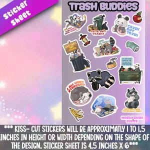 Collections Trash Buddies - adorables ratons laveurs et opossums - pour une décoration trash, un ordinateur portable, un agenda, une coque de téléphone + par Mega Kawaii