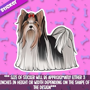 Adesivo per cani Biewer Terrier Adesivo! Super adorabile amico cane Kawaii: per laptop, agenda, custodia del telefono, diario + di Mega Kawaii