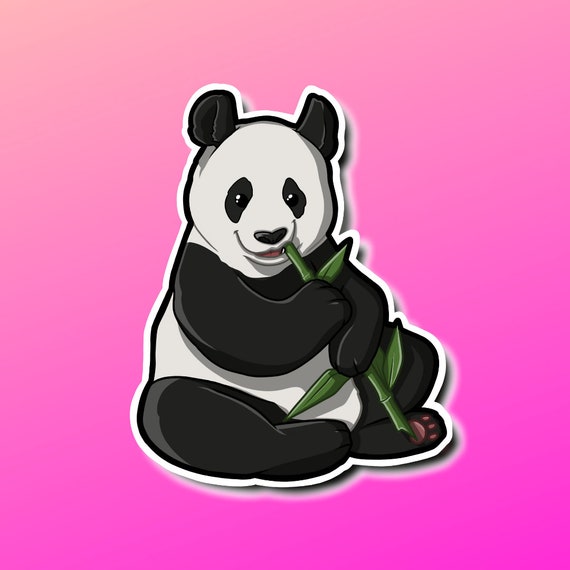 Lindo oso panda comiendo un poco de bambú sabroso. Super adorable Kawaii oso  amigo-para portátil, planificador, funda de teléfono, diario -  España